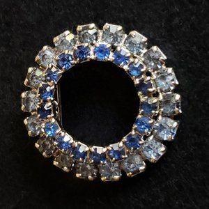 Round “Diamond” and “Aquamarine” on Silver Pin